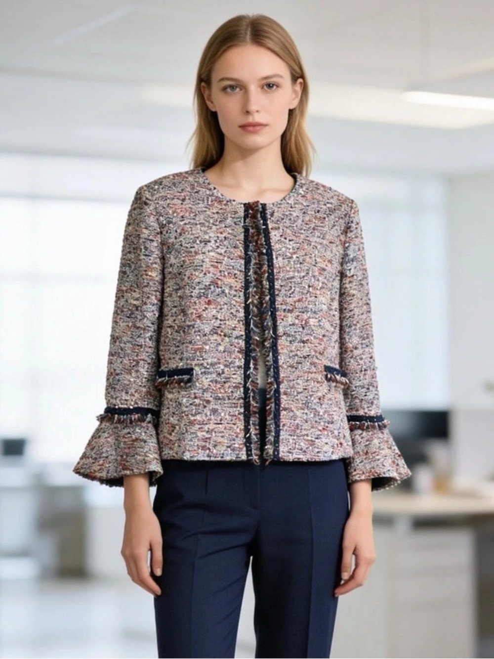 Tahari Arthur S. Levine Tweed Jacket Multicolor Size 10